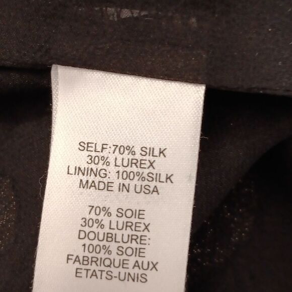 Vintage. Nanette Lepore Black Silk With Gold Polka Dot Blouse. Dark Summer - Picture 8 of 9
